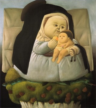 Fernando Obras - Virgen con el Niño Fernando Botero